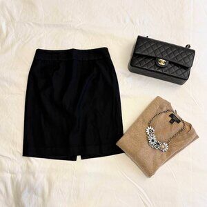 J.Crew Size 2P petite black lightweight wool skirt, fully lined